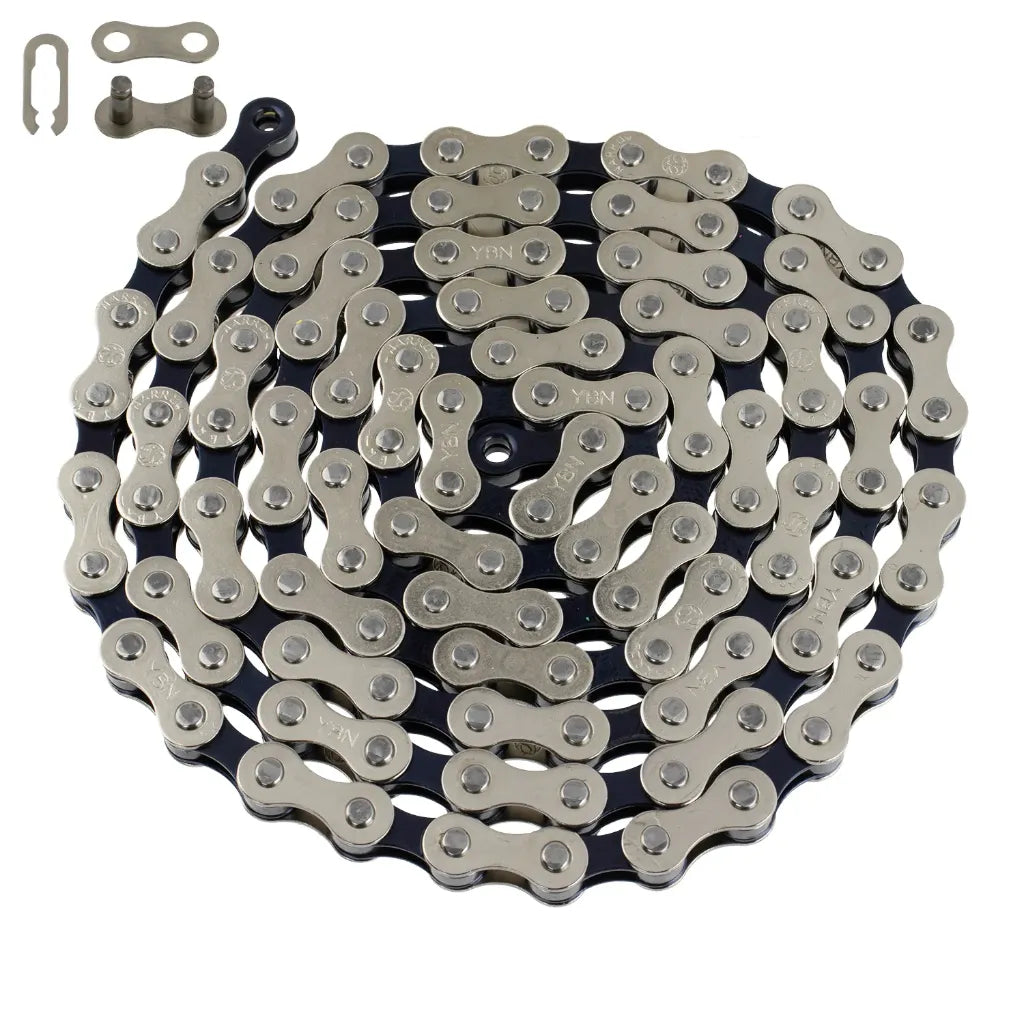 YBN YBN Chain 1 Speed 1/2 x 1/8 112L Chrome/Black S410 613-501