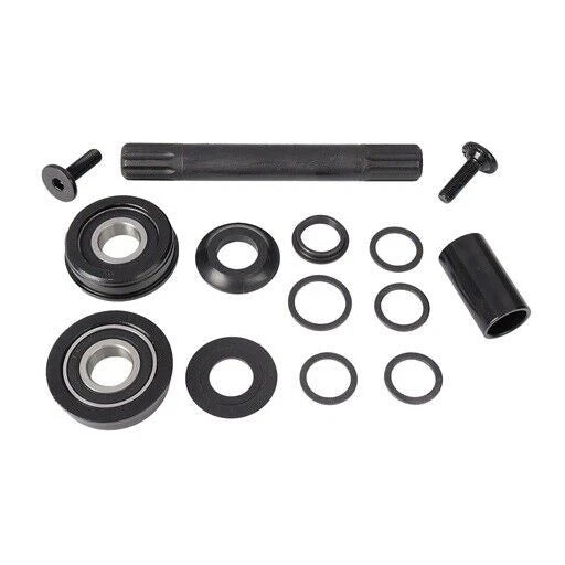 PRO+ Bike Bicycle Bottom Bracket Sealed Bearings w/ 8T Spindle Axle – Black